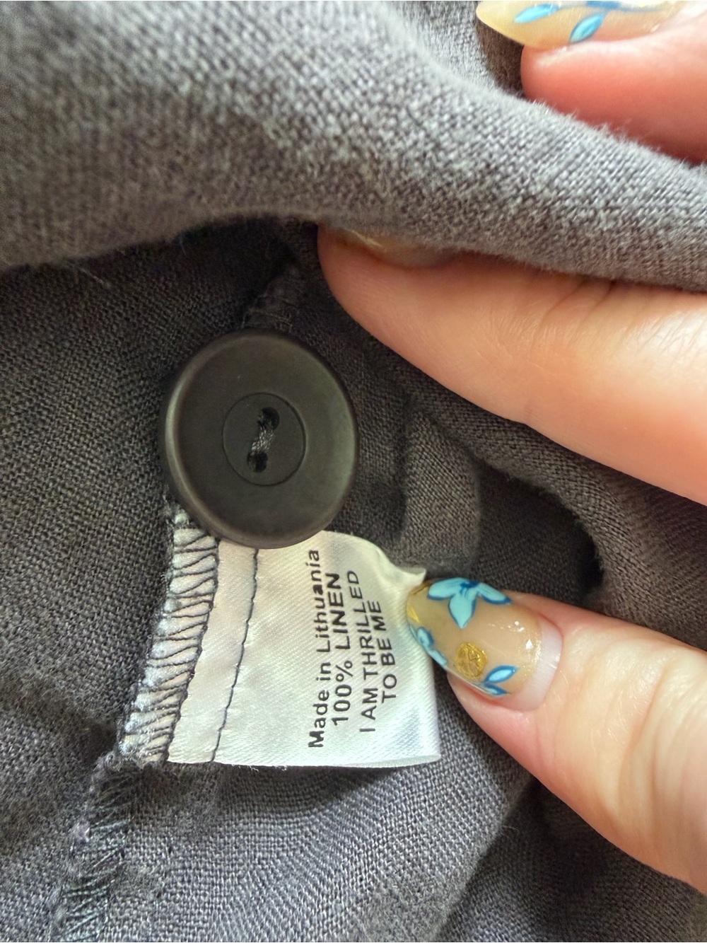 Flax Gray Button Front Linen Top - Picture 4 of 4